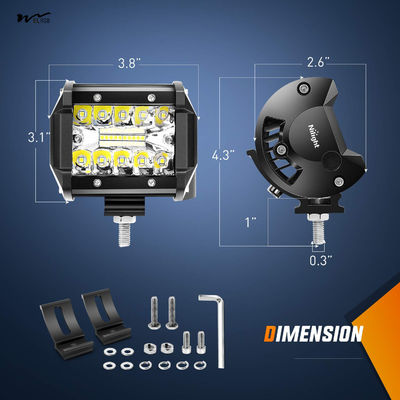 2 Pcs 4-inch 60W LED Pods with 2-inch Trailer Hitch Mounting Bracket for Spare Reverse Light