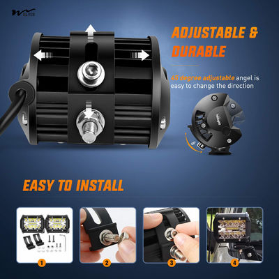 2 Pcs 4-inch 60W LED Pods with 2-inch Trailer Hitch Mounting Bracket for Spare Reverse Light