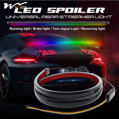 52 Inch RGB LED Car Trunk Rear Spoiler Roof Lip Kit Luminous Design for Performance