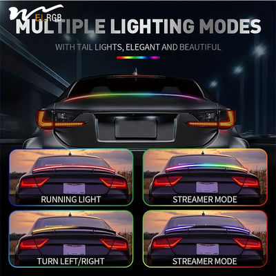 52 Inch RGB LED Car Trunk Rear Spoiler Roof Lip Kit Luminous Design for Performance