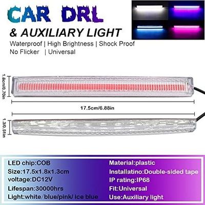 Universal Super Bright Car Trucks DRL Waterproof 12V LED Strips COB Car LED Fog Light