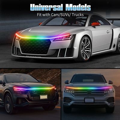 Car Engine Hood Decorative Headlights 12V RGB Multi-Color Waterproof Hood Light Strip
