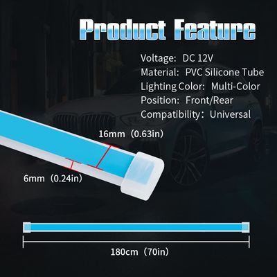 Car Engine Hood Decorative Headlights 12V RGB Multi-Color Waterproof Hood Light Strip