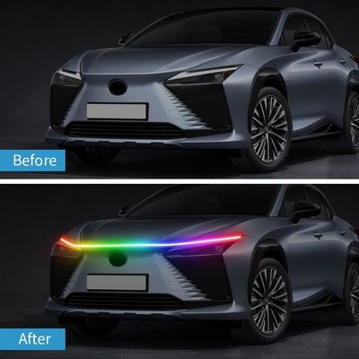 Car Engine Hood Decorative Headlights 12V RGB Multi-Color Waterproof Hood Light Strip