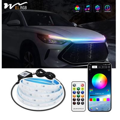 Waterproof Car LED Hood Light Strip 59 Inch Flexible Daytime Running Light for Exterior