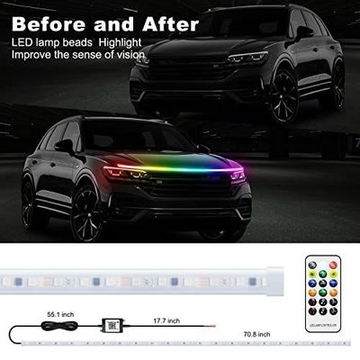Waterproof Car LED Hood Light Strip 59 Inch Flexible Daytime Running Light for Exterior