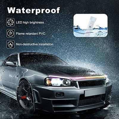 Waterproof Car LED Hood Light Strip 59 Inch Flexible Daytime Running Light for Exterior