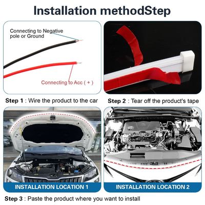 LED Hood Light Strip Suitable for External Car Hood Waterproof Daytime Running Lights