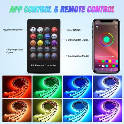 Multi-color Car LED Light Strip with Voice Control and Music Mode 680g Remote Control