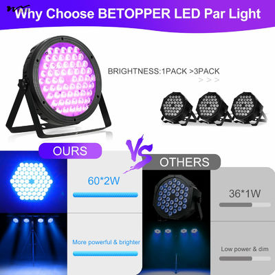 High CRI Stage Light 60W*2 RGBW LED Par Light for Weeding Disco Fishing Lighting