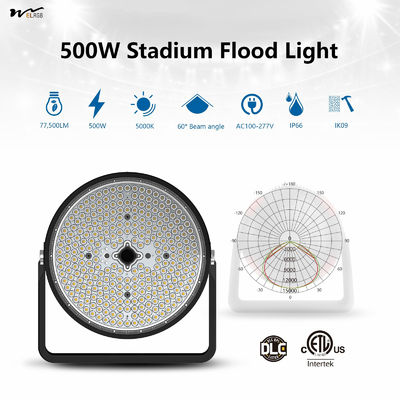 Long Lifespan 500W LED Stadium Lights 60° Beam Angle IP65 Waterproof for Fishing Lighting