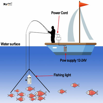 Acrylic Shade Material 12V 10W/45W LED Submersible Fishing Light for Squid and Shrimp