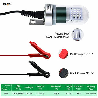 3000 Lumens Green LED Fishing Light for Dock Attractants and Night Fishing Underwater