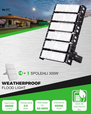 300W Equivalent 39000LM Super Bright LED Arena Lights Corded Electric IP66 Waterproof