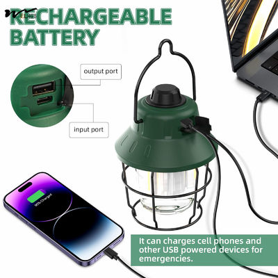 Mini Retro Camping Lights 1000LM Rechargeable LED Camping Lantern Waterproof 3 Light Modes