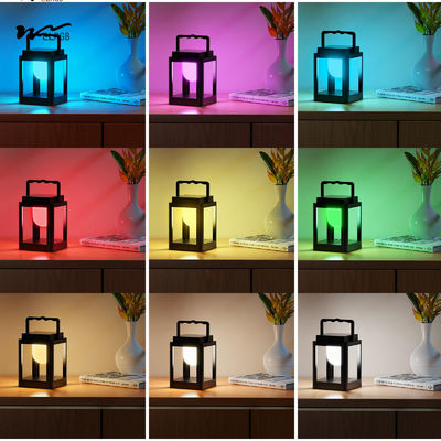 Solar Table Lamp 10 RGB Color Changing Lights Portable Rechargeable Solar Lantern Waterproof 2-