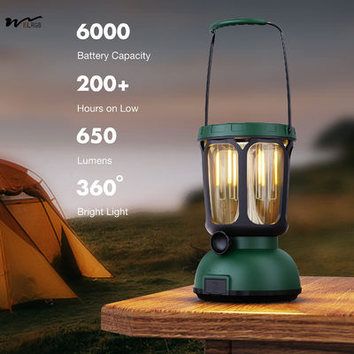Waterproof 650LM Hand Crank Solar Battery Powered Rechargeable LED Camping Lantern