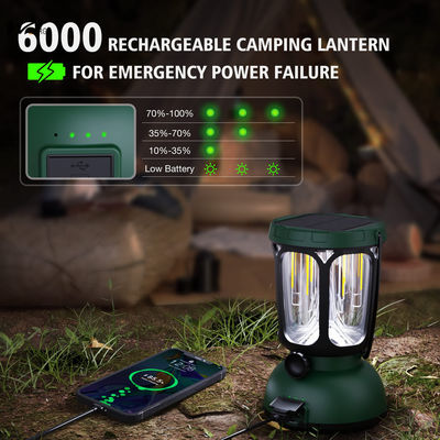 Waterproof 650LM Hand Crank Solar Battery Powered Rechargeable LED Camping Lantern