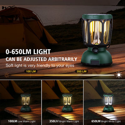 Waterproof 650LM Hand Crank Solar Battery Powered Rechargeable LED Camping Lantern