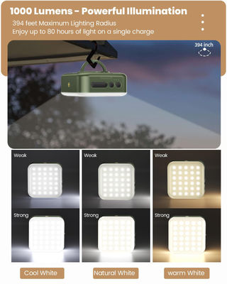 Assembled Height 1.77 inches 1000LM 5 Modes Solar/USB Rechargeable Camping Lantern