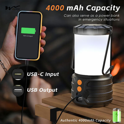 Water Resistant LED Rechargeable Camping Lantern 4000 mAh Capacity 3 Lighting Modes 2-
