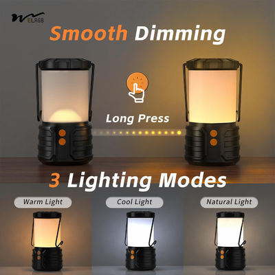 Water Resistant LED Rechargeable Camping Lantern 4000 mAh Capacity 3 Lighting Modes 2-