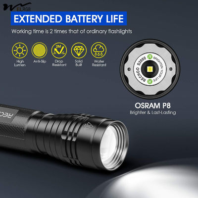 Emergency Lighting Solutions Powered LED Flashlight with 3 Modes and Zoomable Design