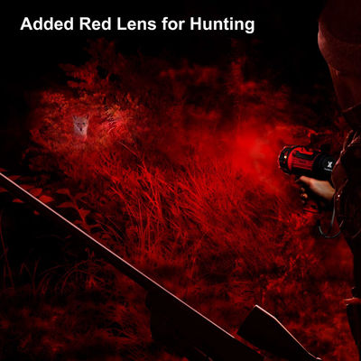 Rechargeable Spotlight with Foldable Stand and Detachable Red Lens 50000 Hours Working Time