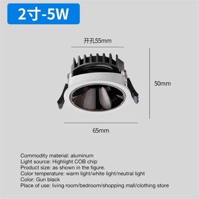 Intelligent Infinite Dimming Dual Color Embedded Spotlight for Living Room 6-20 Watts