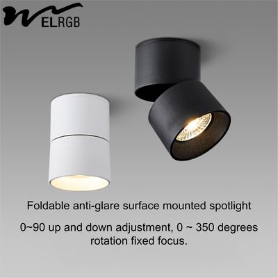 Smart Home LED Cylindrical COB Open-Mounted Downlights with 90 CRI and No Hole Design