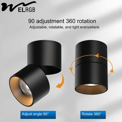 Smart Home LED Cylindrical COB Open-Mounted Downlights with 90 CRI and No Hole Design