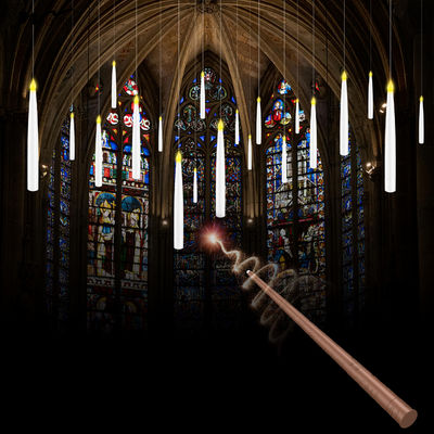 Home Christmas Decor 20 Pcs LED Floating Candles with Wand Flameless Flickering Warm Light