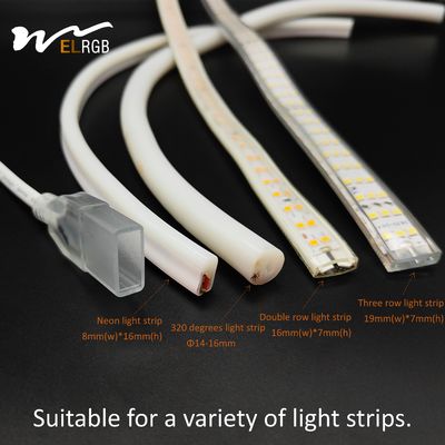 Voltage NEON Double-Row Circular Monochromatic Light Strip with 2- and Dimmer 30M Long