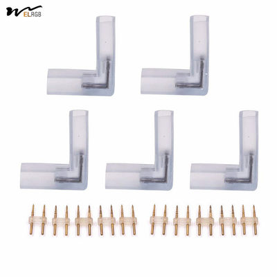 Modern Style 2 Pin L Shaped LED Neon Light PVC Splice Connector for AC 110V Input Voltage