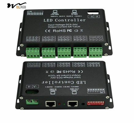 12 Channel DMX Decoder RGB LED Light Strip Controller Driver DC5V-24V LED Module Light