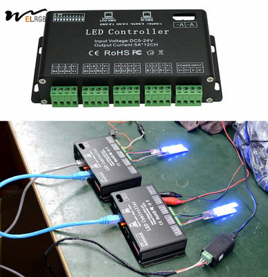 12 Channel DMX Decoder RGB LED Light Strip Controller Driver DC5V-24V LED Module Light