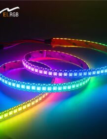 USB 144 LED RGB Linear Flowing Water Light Strip High Density 5V 1m 5m Black PCB No Light Spot No Shadow 12mm Landscape Copper