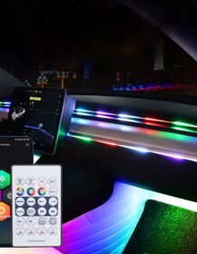 Symphony Auto Interior LED Acrylic USB Decorative Light Strip Flexible Car Central Control Flowing Water Atmosphere Light