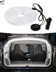 Tesla Model 3/Y Auto ON/OFF 12V 5M Silicone Waterproof LED Strip for Trunk Ambient Interior Lighting Flexible Accessory