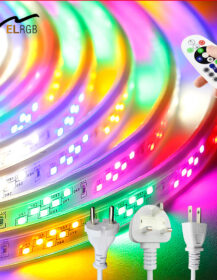 Silica Gel Smart 110V/220V LED Strip Six-Color Dimmable Waterproof Light Outdoor Signboard with 144LED/M Color RGB Light Strip