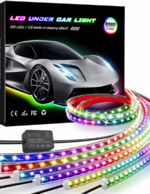 Car Underglow Lights 6 Pcs App Contriol Led Strip Lights with Dream Color Chasing APP Control 12V 300 LEDs Underbody Lights