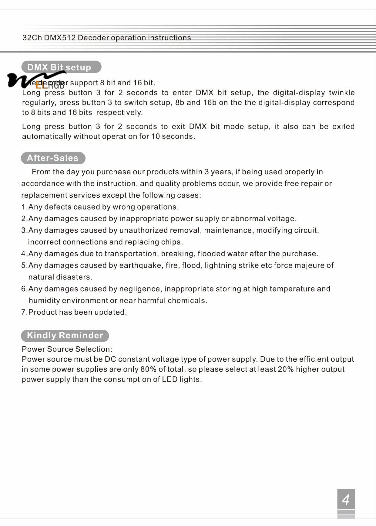 32 Channel 96A RGBW DMX 512 LED Decoder Controller DMX Dimmer DC5-24V RGBW RGB LED Light 8 Bit/16 Bit - Image 6