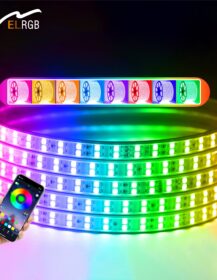 Double Row RGB LED Strip Light Flexible 180LEDs/M Waterproof 220V/110V Light with Controller Warm White Emission