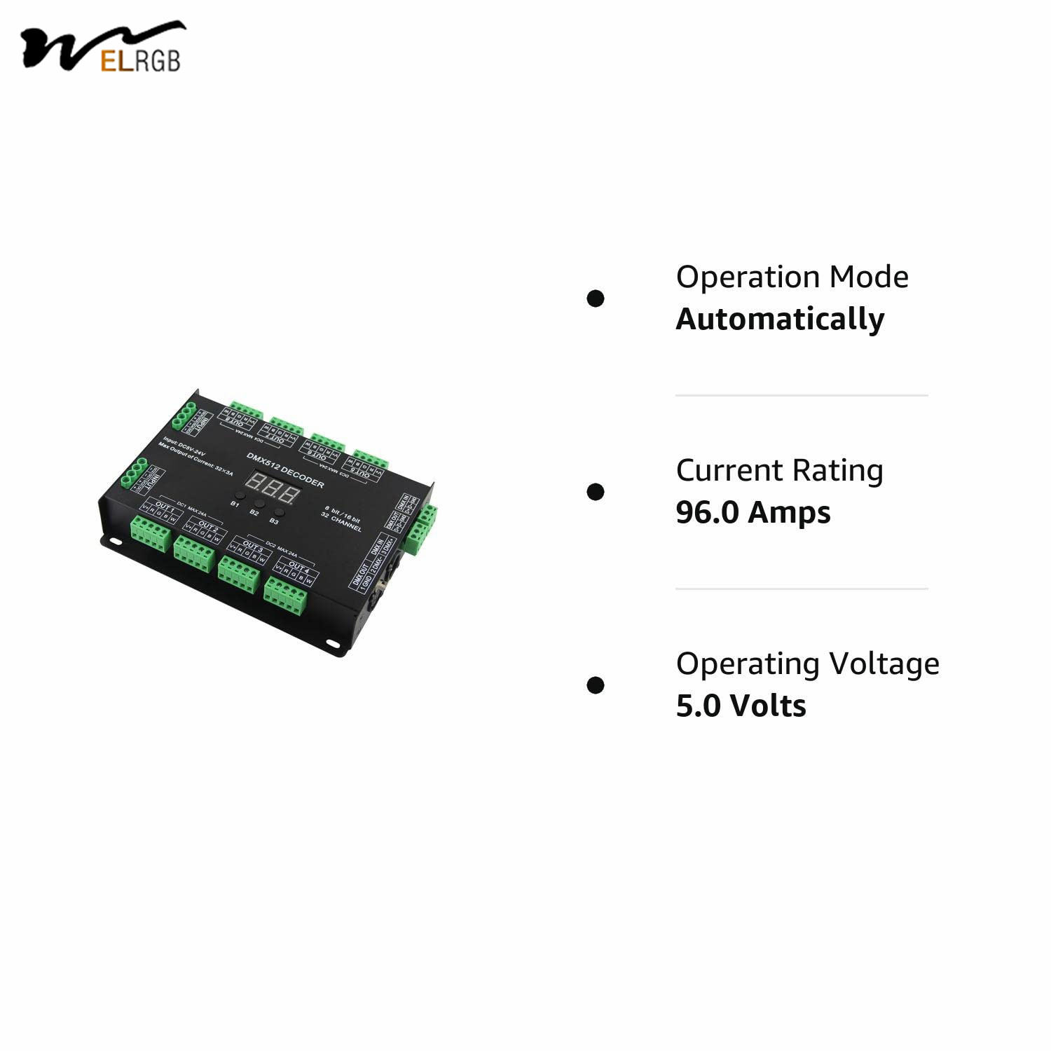 32 Channel 96A RGBW DMX 512 LED Decoder Controller DMX Dimmer DC5-24V RGBW RGB LED Light 8 Bit/16 Bit - Image 3