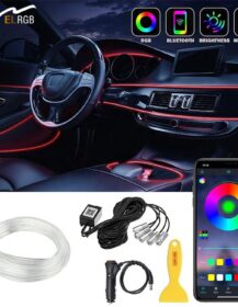 16 Million Color Car LED Light Strips Wireless App and Remote Control 5 in 1 Car Interior Lights